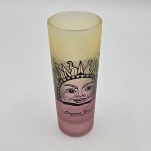 Celestial Sun Frosted Souvenir Shot Glass Laguna Beach CA Two Toned Ombre